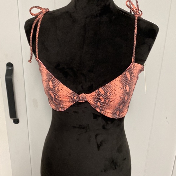 2 For $10 Ris-K Snakeskin Print Bikini Top - Picture 2 of 6